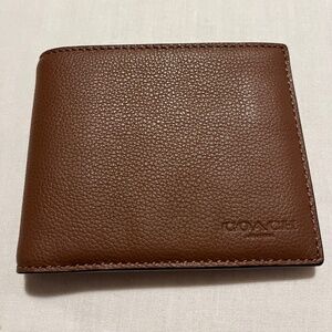 New Without Tags Coach Brown Leather Wallet Free Shipping!!